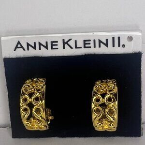 Anne Klein Earrings Gold-Tone Clip-On Hoops